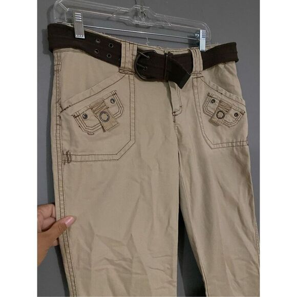 Maurices Tan Khaki Bootcut Pants With Belt Size 5/6 NWOT - Picture 3 of 7